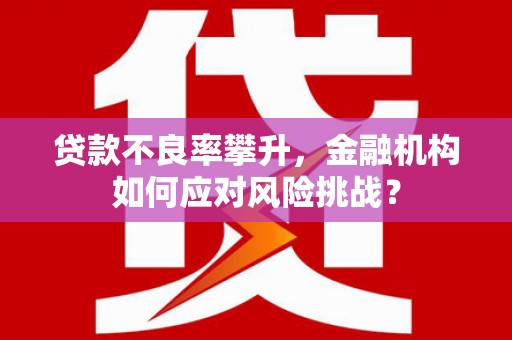 三地门贷款不良率攀升，金融机构如何应对风险挑战？