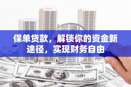 三地门保单贷款，解锁你的资金新途径，实现财务自由