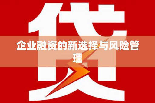 三地门企业融资的新选择与风险管理